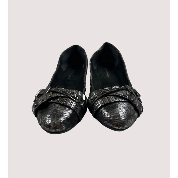 BCBG Textured Ballet Flats With Studded Bow Accent Size 6.5 - Picture 1 of 8